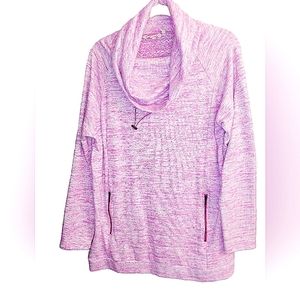 Soft surroundings XL cowl neck Pink pullover